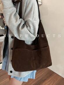 1 pieza Bolso de hombro multibolsillo FEISTURE, hecho de tela con apariencia, incluye una mini bolsa, adecuado para niñas, mujeres, estudiantes universitarias, mujeres que inician su carrera y damas de oficina, excelente para el trabajo, los negocios, los trayectos y la escuela, bolso de moda