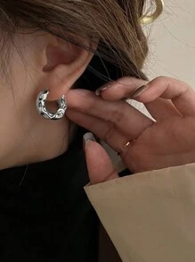 5 Paar minimalistischer, Metall-Creolen Set, luxuriöser, eleganter europäischer und amerikanischer Ohrringe für Frauen