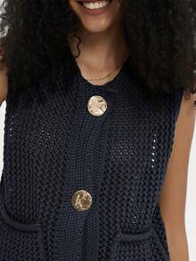 Áo len chui đầu dệt kim đơn giản rộng rãi thời trang dành cho nữ - Màu xanh hải quân - Xem 3