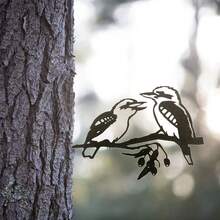 HELLOYOUNG 1 件创意树插，鸟形剪影金属装饰树桩，家庭花园露台树枝铁插装饰，户外雕像桩艺术装饰，户外栅栏春季装饰 - 黑色-z - 查看 6