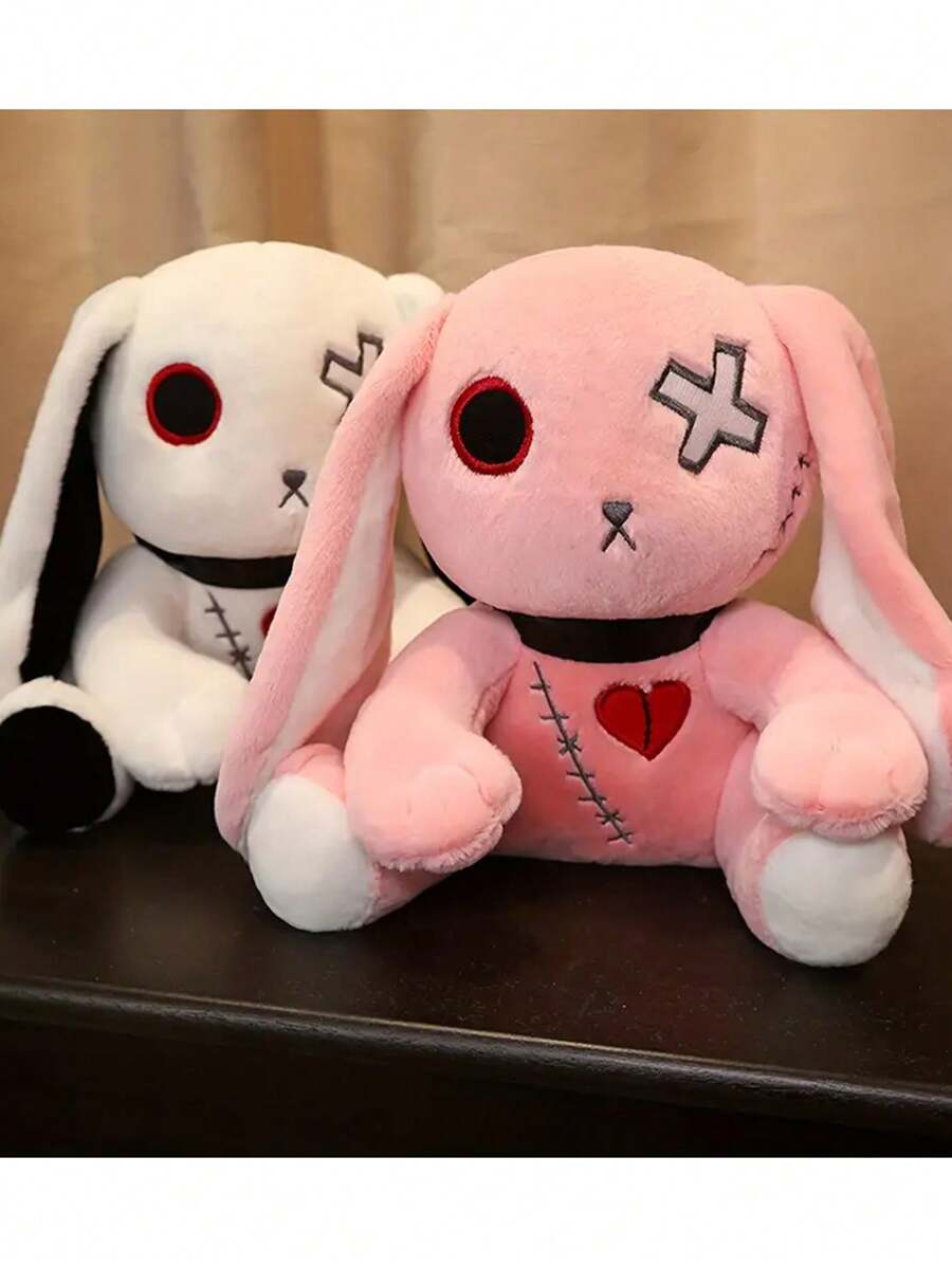 Molutian 25cm/9.84inch Creepy Goth Rabbit Plush Crazy Rabbit Plush Toys