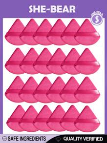 24pcs/15pcs/8pcs/3pcs Triangle Flocking Makeup Sponges, Soft Fluffy Texture, Suitable For Face & Body Powder Puff, Mixed Makeup Beauty Tools