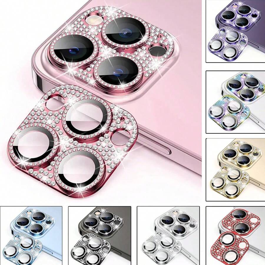 Kính cường lực kim loại bảo vệ ống kính máy ảnh tương thích với iPhone 11/12/13/14/15/16 Pro Max Series Chống nước, Chống sốc, Chống rơi, Chống trầy xước, Chống vân tay, Bao phủ toàn bộ