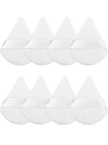 24pcs/15pcs/8pcs/3pcs Triangle Flocked Makeup Sponges, Soft Fluffy Textured, Suitable For Face/Body Powder Puff, Mixed Set Cosmetic Beauty Tools