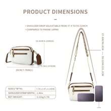 GAINSNS 1pc Bohemia Women's Casual Crossbody Bag, Fashion PU Vegan Crossbody Purse For Women, Vintage Small Shoulder Bags With Retro Adjustable Shoulder Strap, Lightweight And Spacious Commuter Bag - 白棕色 - 查看 6