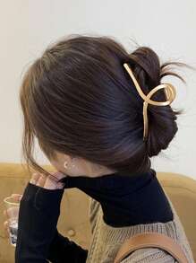 1 pezzo Fermaglio per capelli in lega di colore elegante e minimalista, adatto per acconciature quotidiane, lavaggio del viso, uscite, San Valentino. Fermaglio per capelli, morsetto per capelli, accessorio per capelli autunnale e invernale per donna, adatto per vacanze e regali di San Valentino