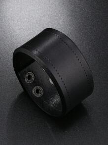 1piece 复古牛皮男士宽手链 - 手鍊 - 查看 3