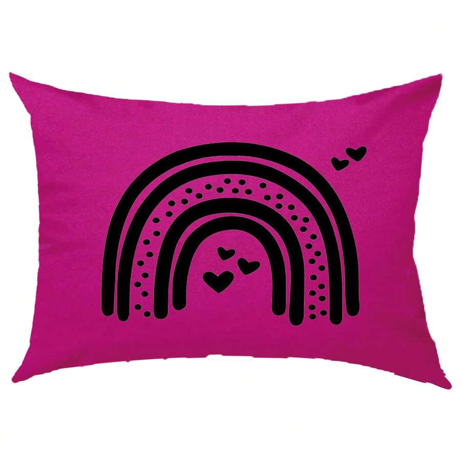 Pink Pillowcase With Rainbow Print PTO01 - 玫紅色 - 查看 1