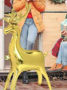 Trang trí Giáng sinh 2 quả bóng bay hình con nai đứng Giáng sinh 1 quả lớn 1 quả nhỏ màu vàng chuyển màu trắng Thích hợp để trang trí Giáng sinh Trang trí tiệc Giáng sinh/Một số phụ kiện, màu sắc, chữ viết, hoa văn, hình dạng là ngẫu nhiên - Nhiều màu - Xem 7