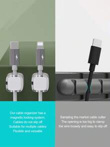 2PCS/4PCS Magnetic Cable Clips, Magnetic Desk Cable Clips, Slots Cable Clips - Cord Organizer, Cable Management, Cable Organizer Clips Cord Holder, Cable Organizer Cord Holder For Desk, Charging Cable Holder Cord Clips, Nightstand Cord Organizer Cable Management Wire Clip,Self Adhesive Cable Management For USB Cable/Power Cord/Wire, Car And Desk, Home And Office, Charging Accessory Cables, Mouse Cable, PC- Rubber Adhesive Cord Hooks Fit Home, Cubicle, Car, Desk Accessories