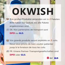 okwish Letto a castello Okwish 90x200cm con letto estraibile 90x190cm e rete a doghe, letto a soppalco con protezione anticaduta (tre letti in metallo), letto con struttura in ferro e rete a doghe per bambini, bianco/nero