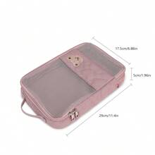 1pc Baby Clothes Storage Bag, Large Capacity Waterproof Dirty Laundry Organizer, Mom & Baby Travel Accessories, (Pink) - Dusty Pink - View 9
