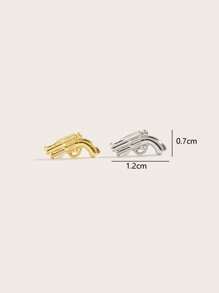 1pc Unique Titanium Steel Pistol Shape Earrings, Suitable For Women Daily Wear