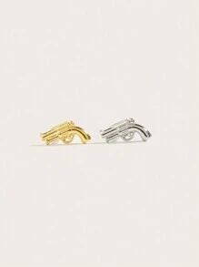 1pc Unique Titanium Steel Pistol Shape Earrings, Suitable For Women Daily Wear
