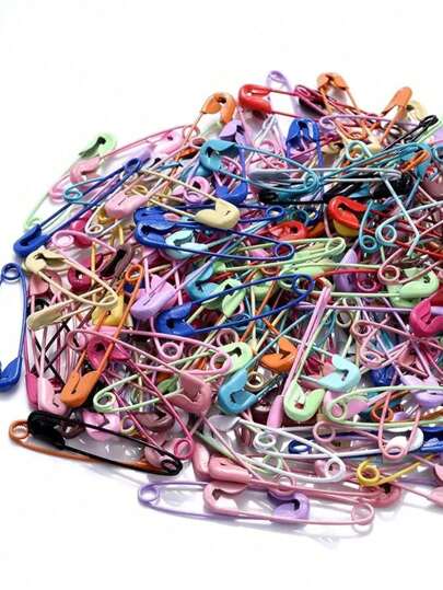 150 件/盒各种颜色别针，混合糖果色小按扣，适用于珠宝和装饰扣件