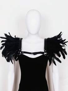 1 Feather Shawl Fashionable Feather Shoulder Strap Gothic Fake Collar Gothic Personalized Decorative Accessories Role-Playing Party Stage Performance Props Halloween CostumeOther Natural Feather Feather Four Seasons