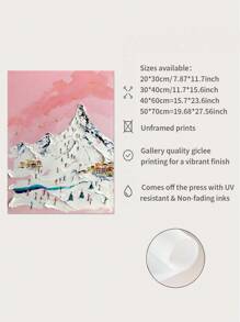 1 幅人物滑雪油画墙饰雪山画墙饰图片印刷墙壁艺术适用于客厅卧室浴室儿童房餐厅车库工作室厨房酒吧家居装饰防水帆布油画无框 - 彩色 - 查看 7