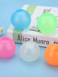 1pc Random Luminous Air Squeeze Ball, Suction Ceiling Sticky Ball, Wall Adsorption Stress Relief Bouncy Ball, Air Sticky Target Ball Pressure Relief Toy - Multicolor - View 4