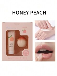 桃子草莓坚果润唇膏护手霜套装礼盒补水保湿秋冬防冻裂修复滋润抚平唇纹礼盒 - 彩色 - 查看 8