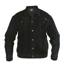 Duke D555 Mens Western Trucker Style Denim Jacket (Black) - Black - View 3