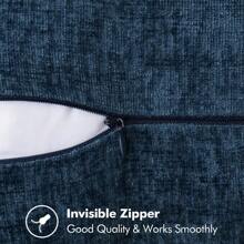 1pc Soft And Comfortable Double-Sided Chenille Pillow Case With Sewn Edges (Without Filler), Spring/Summer Swiss Dot Velvet Pillowcase, Decorative Square Pillow Cover, Suitable For Sofa And Bed - Navy Blue - View 3