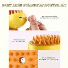 自清洁猫梳理刷 - USB 可充电，电动蒸汽按摩梳适用于猫和狗，去除缠结和松散的毛发 - 彩色 - 查看 8