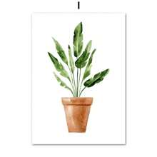 1 pezzo Quadro murale in tela con motivo di piante verdi, cactus, tigre, pianta, monstera, cartellone e stampe da parete, quadri per decorazione del soggiorno senza cornice - Multicolore - Visualizzare 11