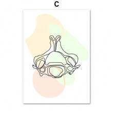 1 pieza Póster de arte de pared de pintura en lienzo de anatomía de huesos humanos esternón, columna vertebral, corazón, cerebro sin marco para decoración de sala de clínica o consultorio médico - Multicolor - Ver 39