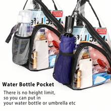 1 PIEZA Bolsa cruzada transparente, bolsa transparente aprobada para estadio, mochila transversal de hombro transparente, mochila casual diaria - Negro - Ver 4