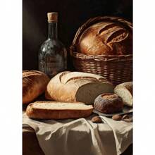 1 szt. Kuchnia Jedzenie Vintage Piekarnia Kawa Chleb Owsianka Plakat Płótno Malarstwo Nowoczesna Sztuka Ścienna Obraz Kuchnia Kawiarnia Restauracja Wystrój Domu Bez Ramki