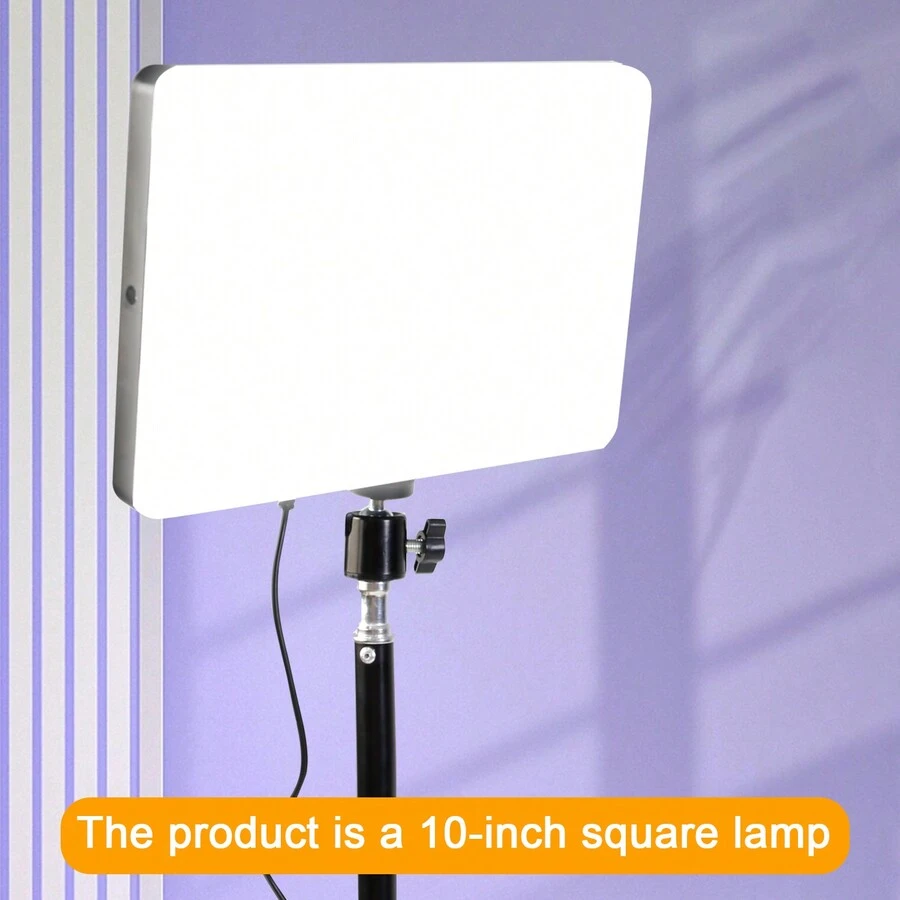 ZoMei 10 Inch LED Light Board, Used For Live Streaming/Video Recording, Single Flat Panel Light Can Be Matched With Various Sizes Of Brackets, Square Beauty Lighting, Suitable For Indoor Professional Photography - 黑色 - 查看 1