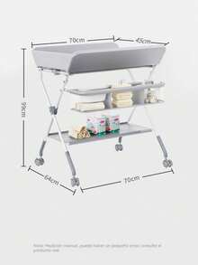 Cambiador De Pañales Horizontal Bebe Plegable - Gris Claro - Ver 11