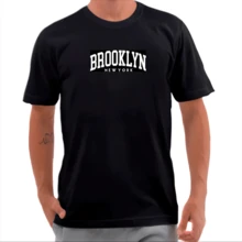 BROOKIYN NEW YORK PRINTED SHIRT MEN'S FASHION T-SHIRT - màu đen - Xem 1
