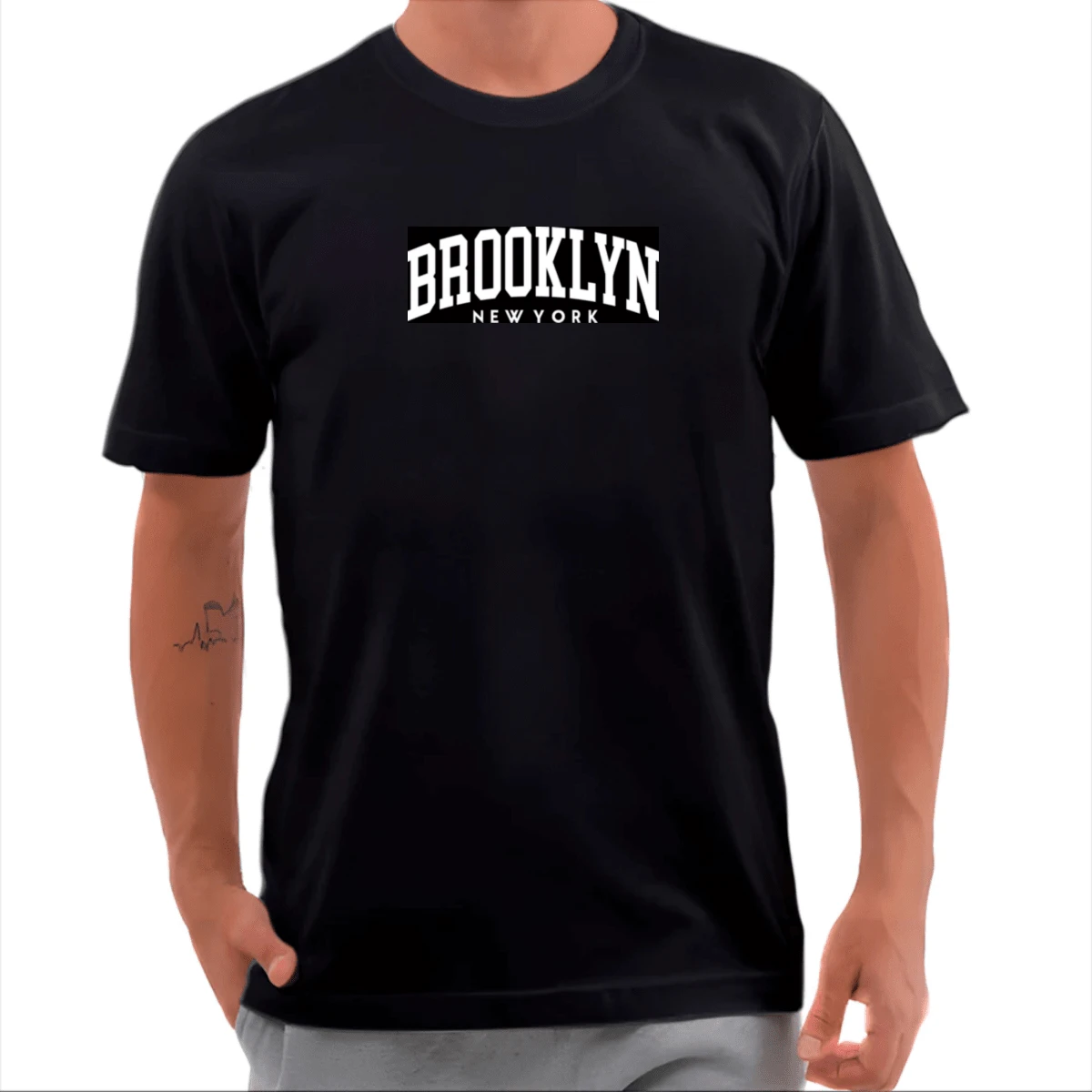 BROOKIYN NEW YORK PRINTED SHIRT MEN'S FASHION T-SHIRT - màu đen - Xem 1