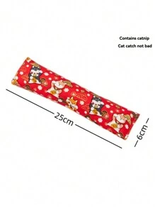 1pc Plush Chew-Resistant Cat Shaped Pillow, Cartoon Cat Pattern Round Filled Cat Nip Cat Grass Stress Relief Companion Toy, Pet Daily Companion, Suitable For All Seasons