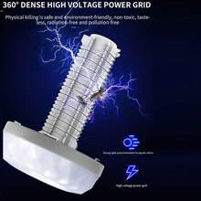 Solar Bug Zapper Light Bulb 3 In 1 Mosquitoes Killer USB Rechargeable Camping Light Flashlight, IPX6 Waterproof Portable Light Bulb Zapper Outdoor For Travel Hiking, Doorway, Corridor, Balcony, Patio