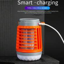 Solar Bug Zapper Light Bulb 3 In 1 Mosquitoes Killer USB Rechargeable Camping Light Flashlight, IPX6 Waterproof Portable Light Bulb Zapper Outdoor For Travel Hiking, Doorway, Corridor, Balcony, Patio