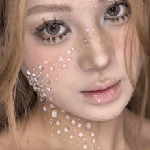 162pcs Elegant, Exquisite, Fresh And Pure Water Drop Stickers, Halloween Christmas Carnival Birthday Makeup Accessories, Role-Playing Mermaid Fairy Princess Photography Props, Stage Performance Accessories, Jewelry Decoration - Multicolor - View 4