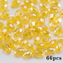 孔雀蓝玻璃珠，66 颗刻面水滴形水晶隔珠，适用于珠宝制作、DIY 时尚手链项链工艺用品 - 4*6米珠 - 查看 16