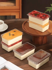 10-20个透明提拉米苏蛋糕盒带盖一次性分层慕斯蛋糕豆浆甜点烘焙包装 - 無色 - 查看 2