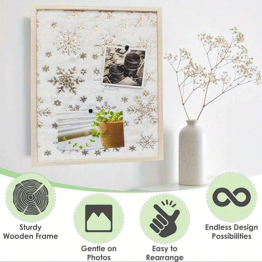 Khung ảnh có bảng tin nhắn bằng vải nhung, 30cm X 40cm, chất liệu gỗ nhẹ và mộc mạc, khung ảnh ghép treo có 2 đinh nhỏ, 2 ảnh, thích hợp cho bưu thiếp, bản ghi nhớ, tác phẩm nghệ thuật, ký túc xá, phòng ngủ, trang trí nhà cửa - Màu gỗ - Xem 1