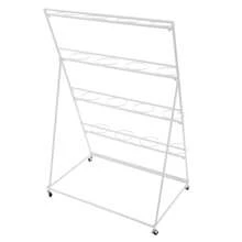 Flower Display Stands, Outdoor Plant Stand, Flower Bucket Racks With Plastic Buckets, 4 Layers Moving Wrought Iron Florist Shelf With Wheels, For Patio Garden, Living Room, Flower Shop - trắng - Xem 4