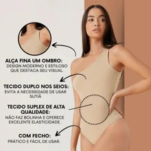 KIT 2 Women's Suplex Mula Manca Bodysuit With Lining Thin Strap One Shoulder - PUTIH DAN BEIGE - View 3