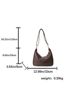 新款女士休闲简约单肩包，时尚日常使用 - 棕色 - 查看 6