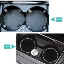 Tapete antideslizante para coche, tapete con forma de panal para vasos de agua, portavasos para coche, tapete de silicona con joyas incrustadas para portavasos de coche, accesorio para el interior del automóvil