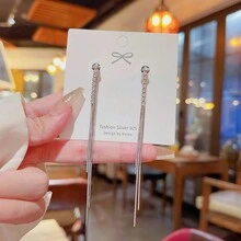 1 件简约时尚流苏耳环，适合女性日常佩戴 - 銀色 - 查看 5