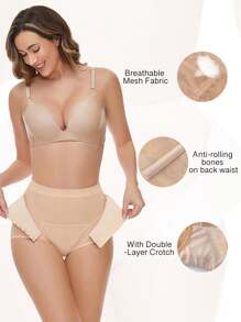 JUQDNX Mesh Stitching Shaping Panties, Tummy Control Compression Panties To Butt Lift & Shape Buttocks, Women's Underwear & Shapewear