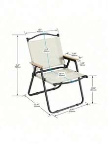 1-Piece Folding Outdoor Chair For Indoor, Outdoor Camping, Picnics, Beach,Backyard, BBQ, Party, Patio, Beige - 米色+牛津+Modern-1 - 查看 8