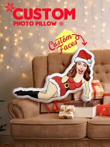 1pc Personalized Minime Face Pillow - Custom Photo Soldier, Police, Pilot, Boss, Chef, Surgeon, Nurse, Casual Suit - Customizable Gift For Her,