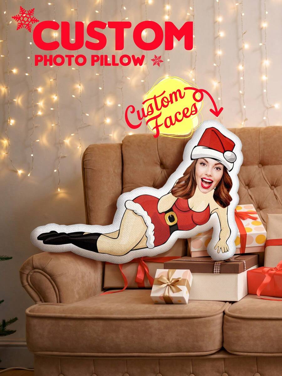 1pc Personalized Minime Face Pillow - Custom Photo Soldier, Police, Pilot, Boss, Chef, Surgeon, Nurse, Casual Suit - Customizable Gift For Her,